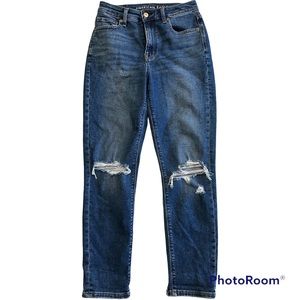 AE Distressed Mom Jeans